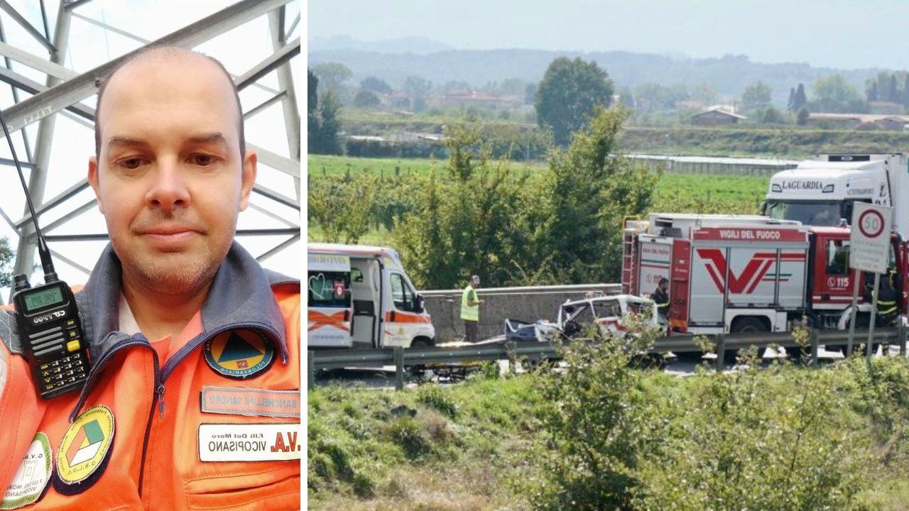 Sandro Banchellini e l'incidente nella foto di Franco Silvi