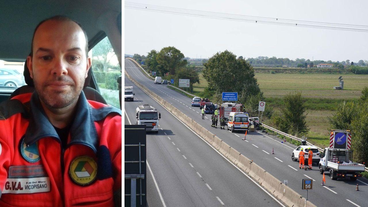 
	Sandro Banchellini e il punto dell'incidente nella foto di Franco Silvi

