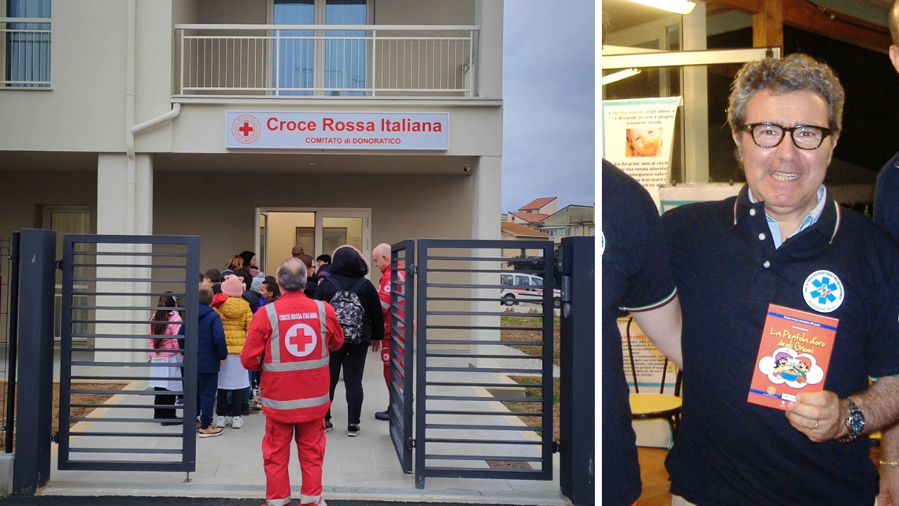 Una veduta della nuova sede e Marco Gucci presidente Croce rossa di Donoratico