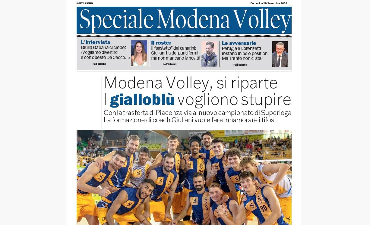 Modena, -1 al debutto: domani inserto speciale di 8 pagine con la Gazzetta