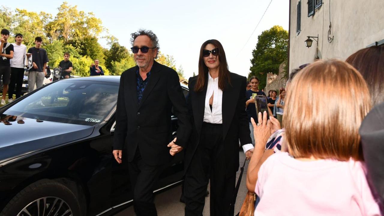 Monica Bellucci e Tim Burton a Lucca (foto Sernacchioli)
