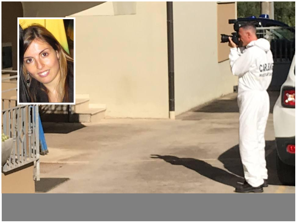 
	Francesca Deidda nel riquadro e i Ris davanti alla casa di San Sperate <em>(foto Mario Rosas)</em>

