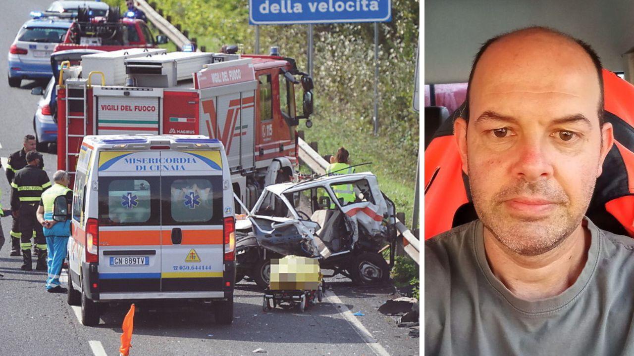 Sandro Banchellini e un'immagine dello scontro (foto Franco Silvi)