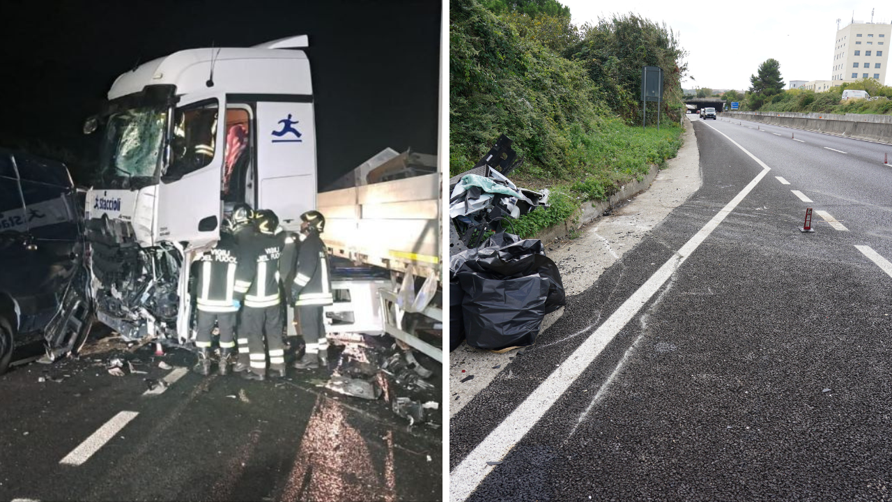 A sinistra lo schianto (Foto dei pompieri) a destra la piazzola il giorno dopo lo schianto (Foto Silvi)