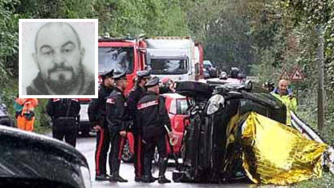 
	L'incidente e nel riquadro la vittima (Foto Cuffaro)

