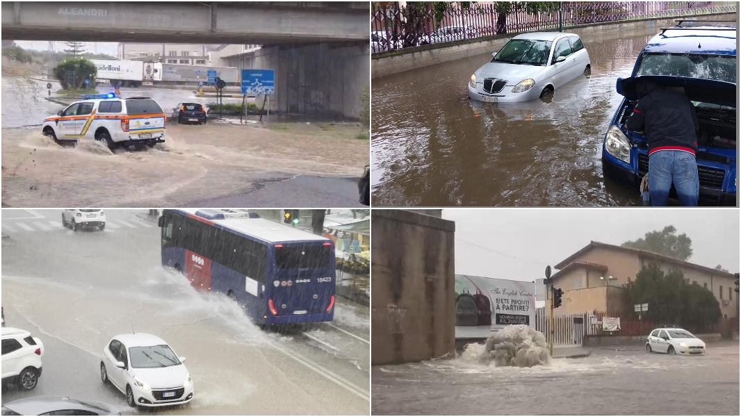 Nubifragio a Sassari Allagamenti, fiumi esondati e traffico in tilt: in un’ora caduti 52 millimetri di pioggia