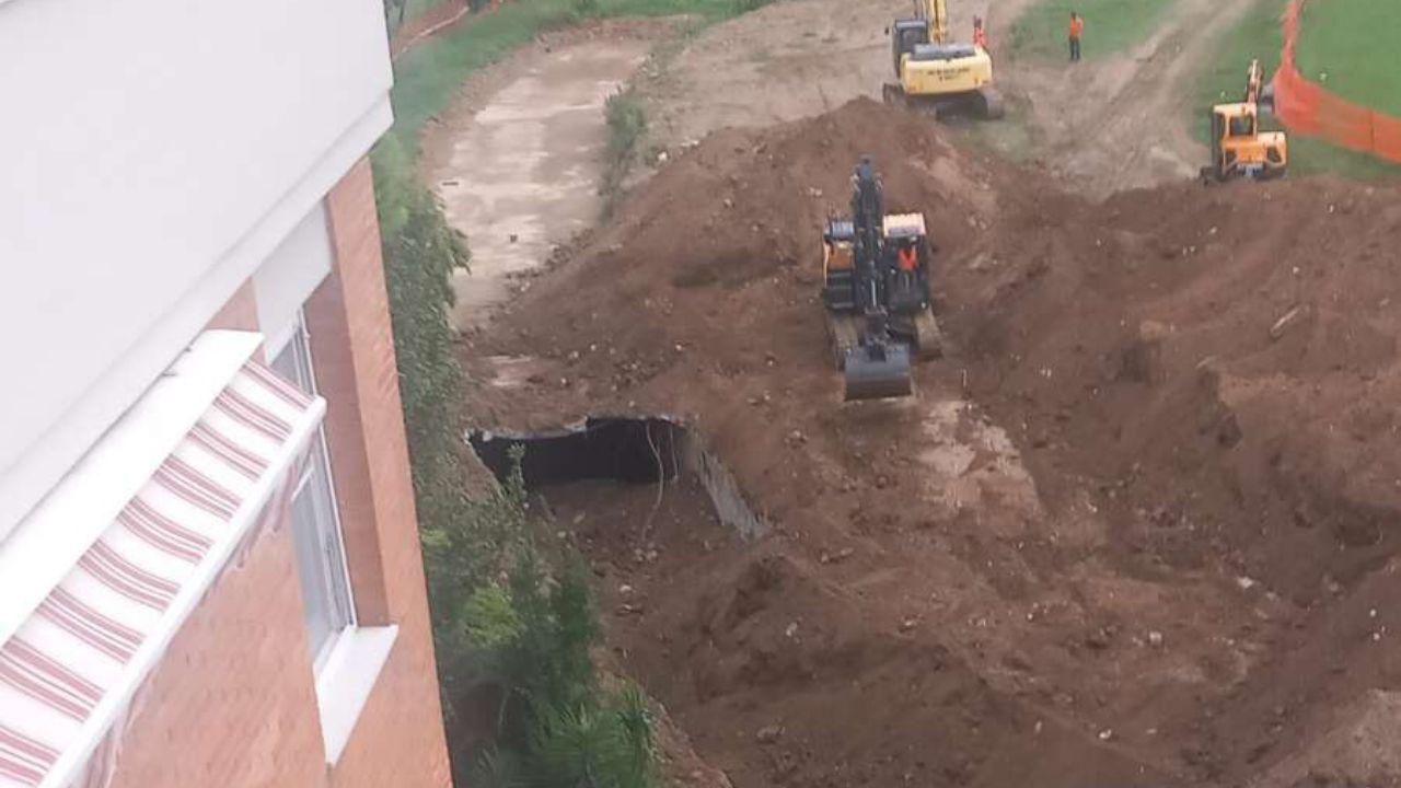Il crollo lungo il corso del Rio Maggiore