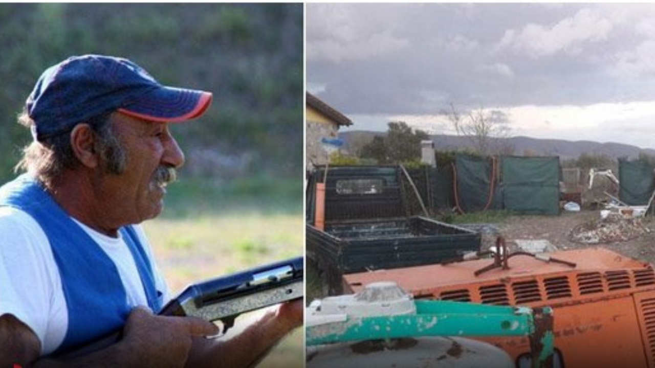 
	Antonio Esposito su un campo di tiro a volo, sua grande passione, e a destra uno scorcio dell&rsquo;orto nel quale il 12 novembre 2017 era avvenuto l&rsquo;omicidio&nbsp;

