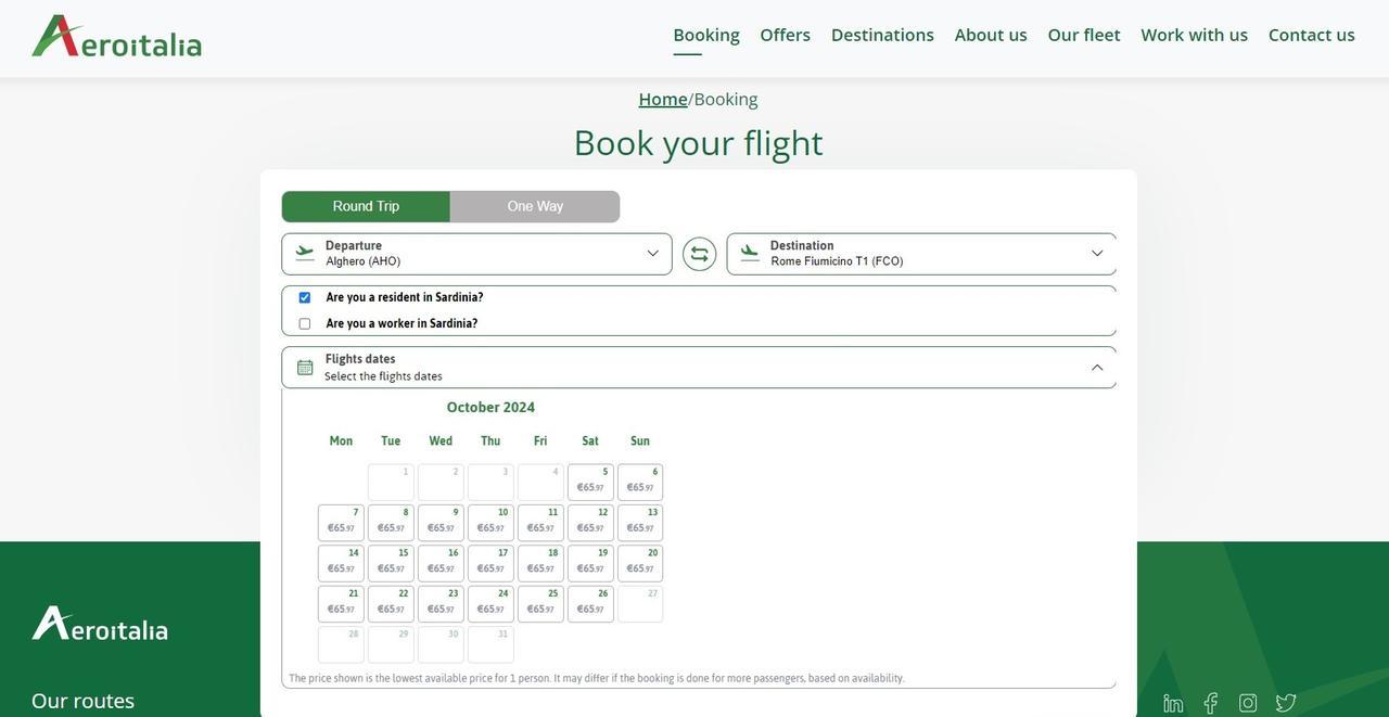 Alghero, stop collegamenti: il 26 ottobre ultimo volo per Roma e Milano