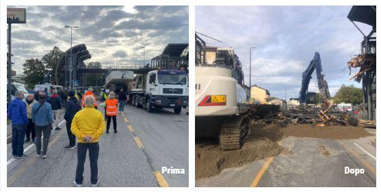 L’ecomostro di Villa Cella non c’è più: demolito il sovrappasso