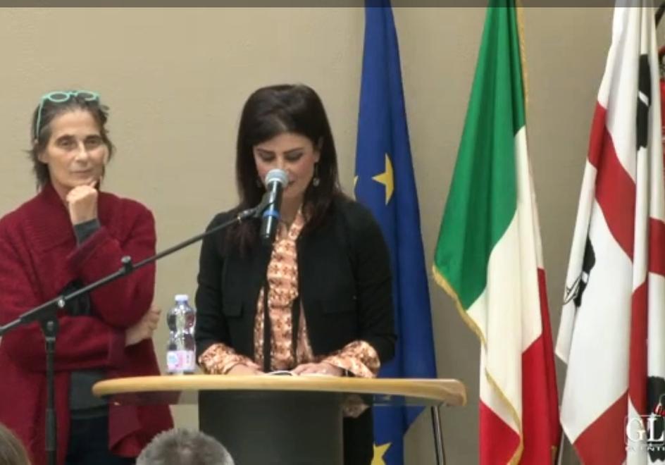 
	L'emozionante momento della lettura della poesia del piccolo Gioele Putzu

