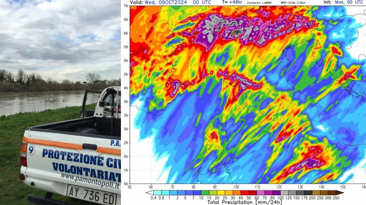 Maltempo: uno dei modelli del Lamma