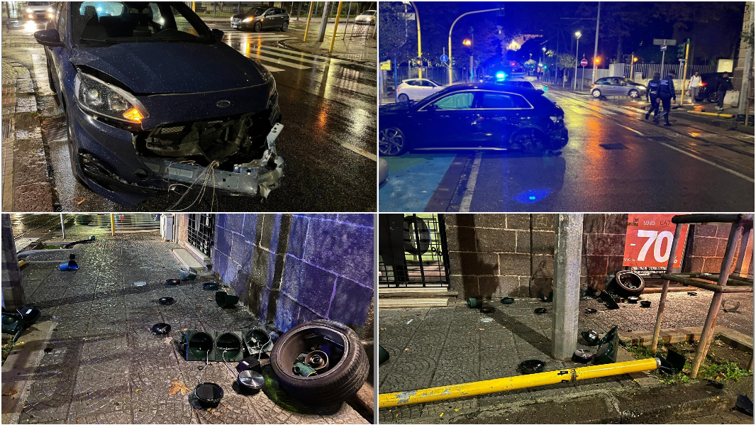 Tremendo scontro tra auto in centro a Sassari