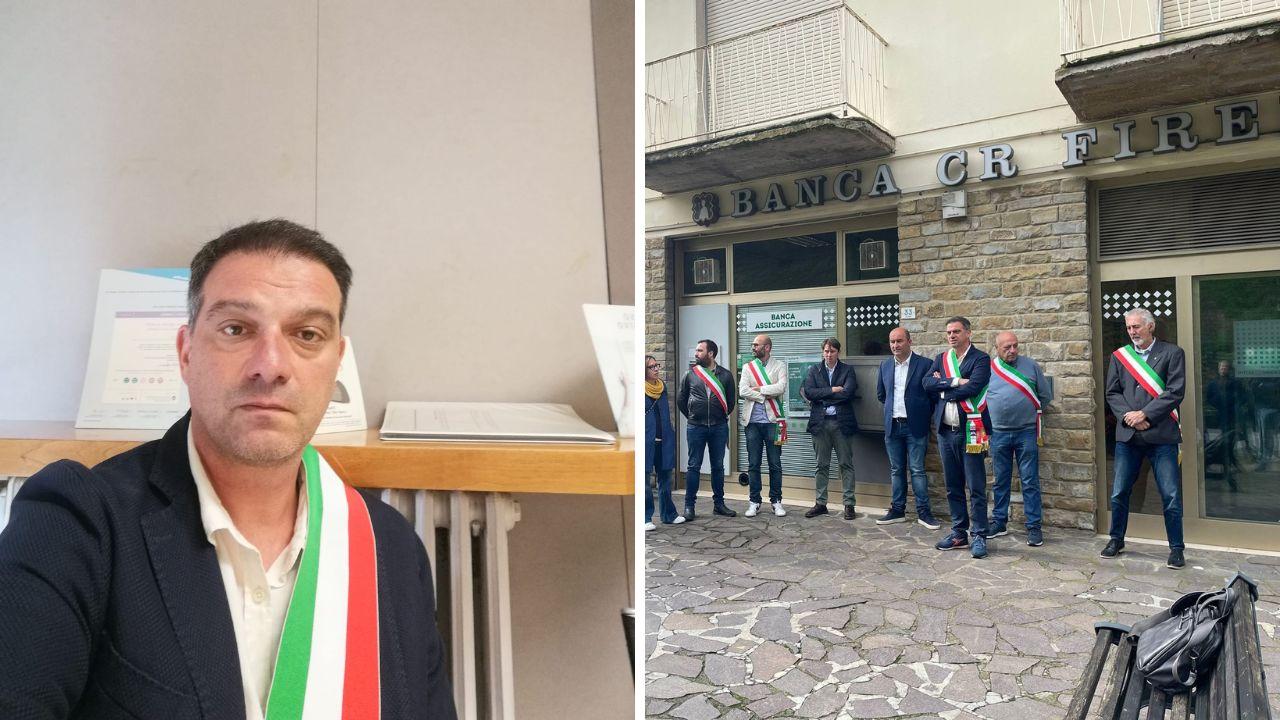 Il sindaco di Londa e il presidio davanti alla banca del paese