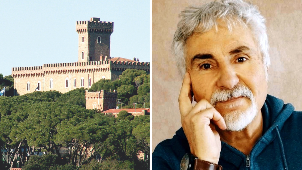 A sinistra il Castello Pasquini dove ha sede Armunia, a destra Roberto Riccio nuovo amministratore unico della Fondazione Armunia