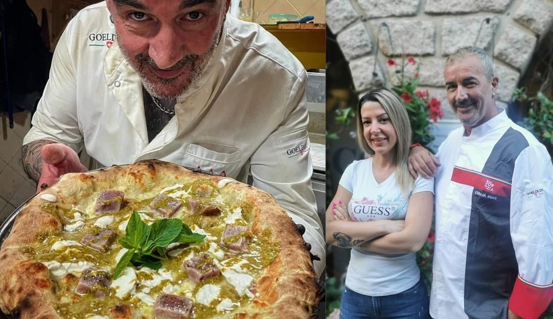 
	Il pizzaiolo Massimo Bosco e la sua socia Claudia Manconi

