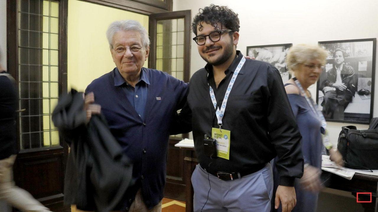 Adriano Sofri e Patrick Zaki a Pisa (foto Fabio Muzzi)