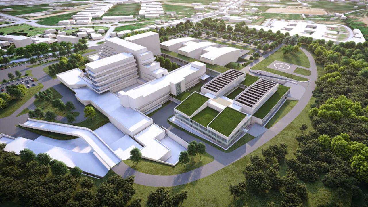 Un rendering nella foto in alto del nuovo pronto soccorso