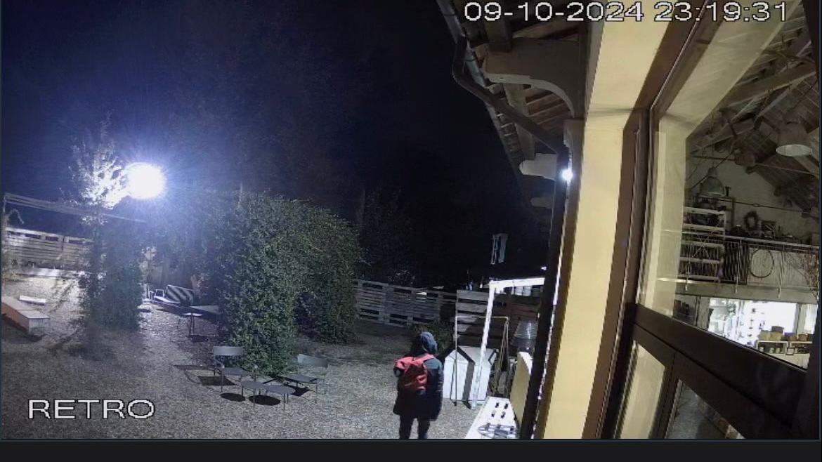 Il ladro ripreso dalle telecamere di sorveglianza