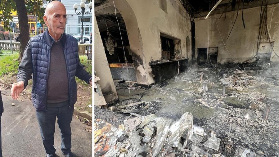 
	Alfredo Pasquinelli in una foto scattata dopo l'incendio che ha distrutto il Kursaal


