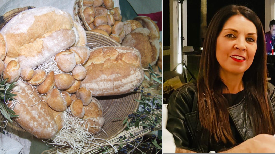 
	Un cesto di pane e Marina Manconi (Confartigianato Gallura)

