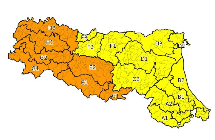 Maltempo a Modena, l’allerta in collina e montagna diventa arancione