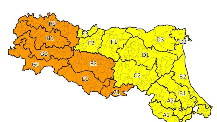 Maltempo a Modena, l’allerta in collina e montagna diventa arancione