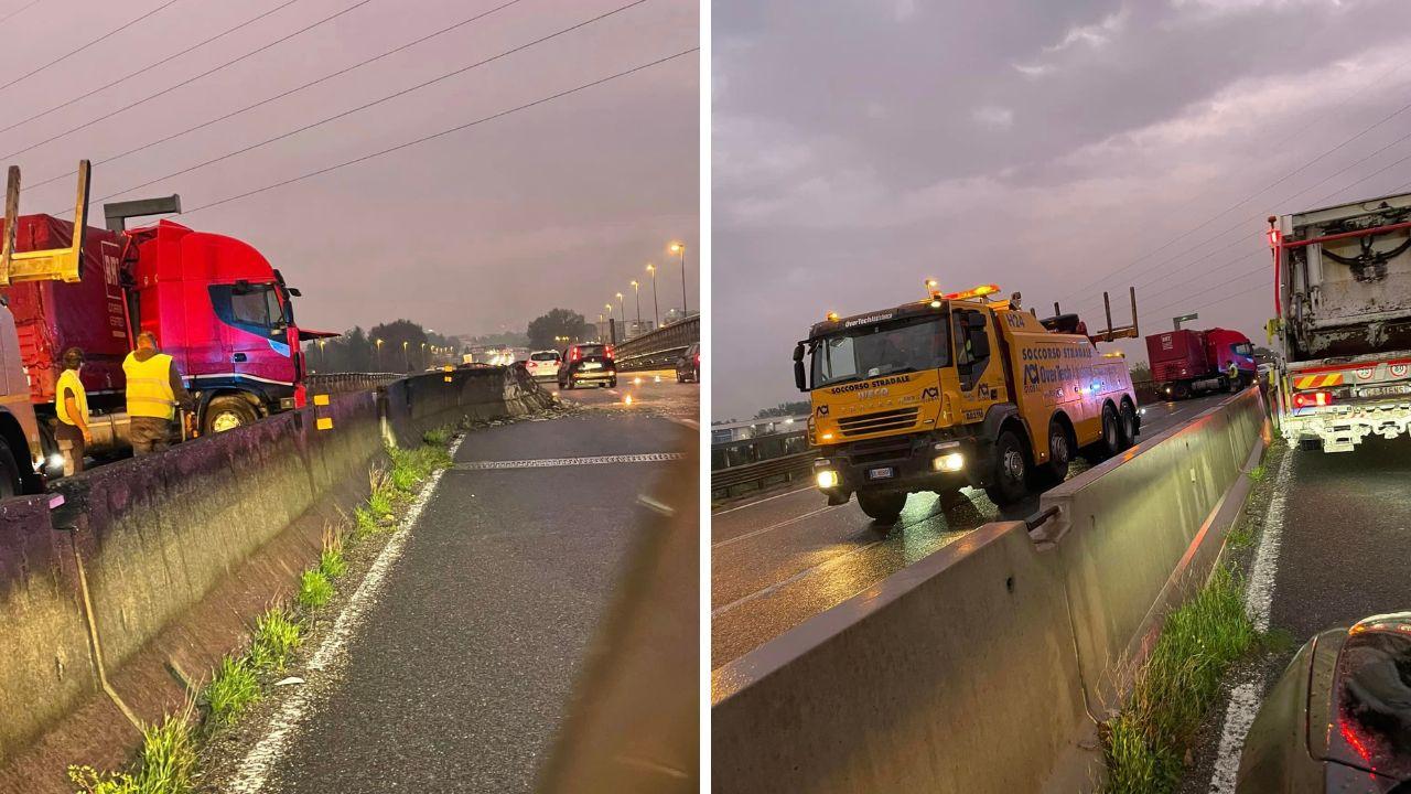 
	Il camion intraversato (immagini dal gruppo Fb Dannati Fi-Pi-Li)

