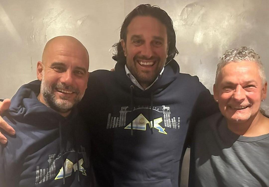 Luca Toni, serata amarcord con Baggio e Guardiola: il siparietto con Pep