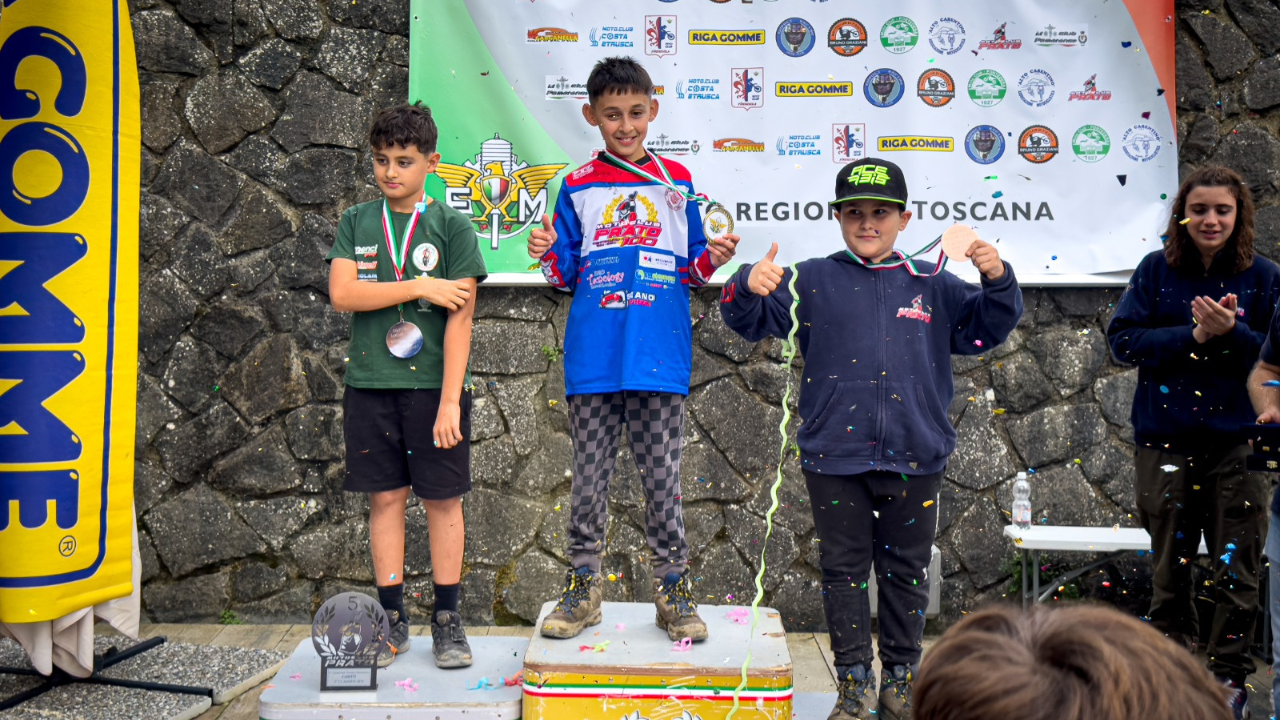 Francesco Mattei sul podio più alto per la categoria Cadetti nel minienduro