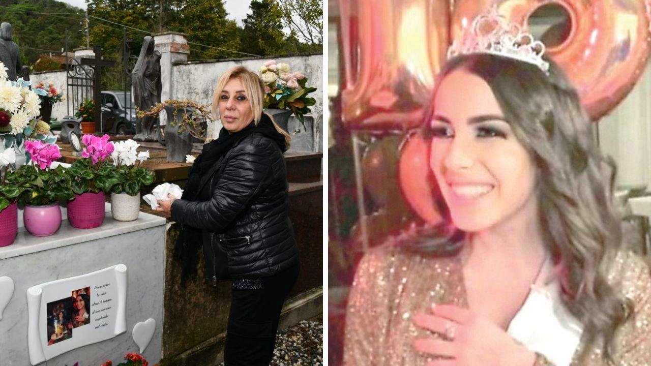 
	Sandra Mengali alla tomba delle figlia Rebecca, morta a soli 18 anni (foto Fiorenzo Sernacchioli) Rebecca Cucchi nel giorno del 18esimo compleanno

