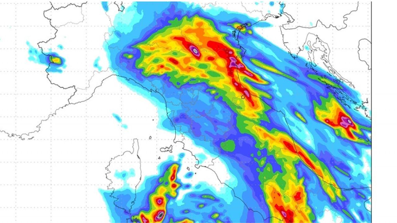 La pioggia prevista nella mattina di sabato 19 ottobre