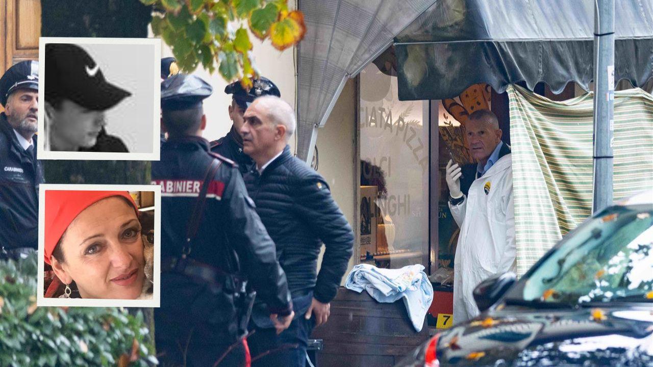 Il luogo dell'omicidio; a sinistra Mattia Scutti e Laura Frosecchi