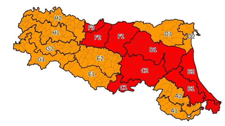 Maltempo a Modena, un sabato di pioggia intensa: allerta meteo rossa per piene dei fiumi