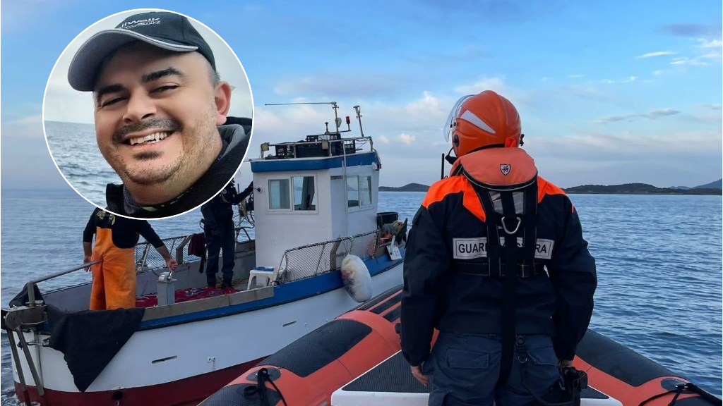 Gabriel Montis e la motovedetta della Capitaneria di porto 