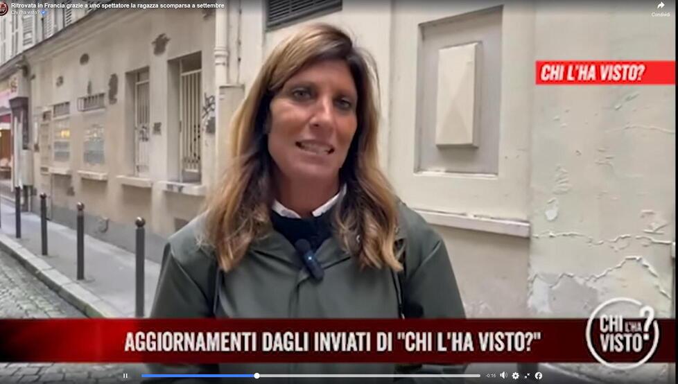 
	L&rsquo;inviata di Chi l&rsquo;ha visto? Raffaella Griggi


