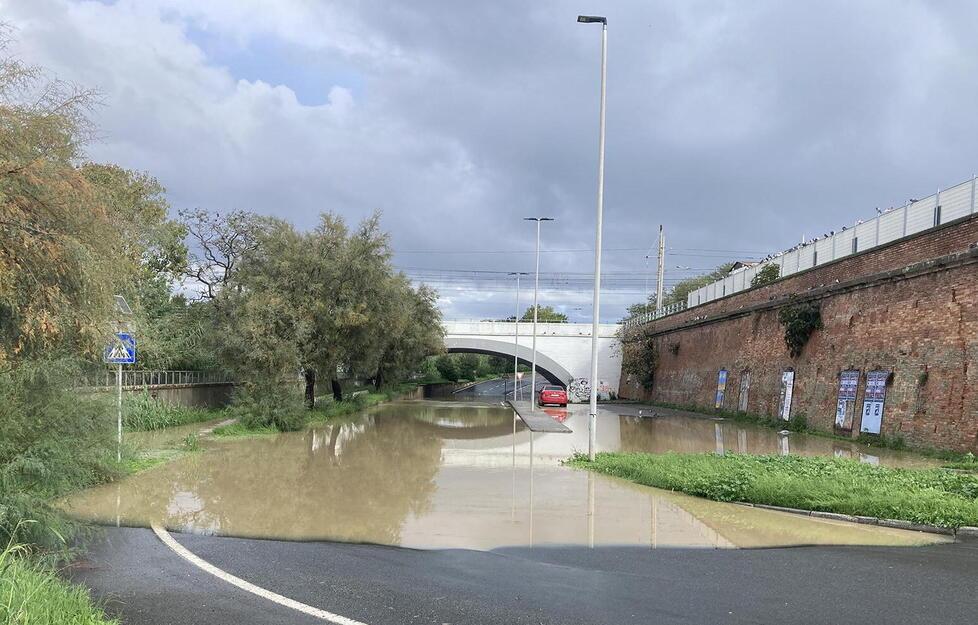 
	ll ponte lesionato di Marina di Cecina (foto Falorni/Silvi)

