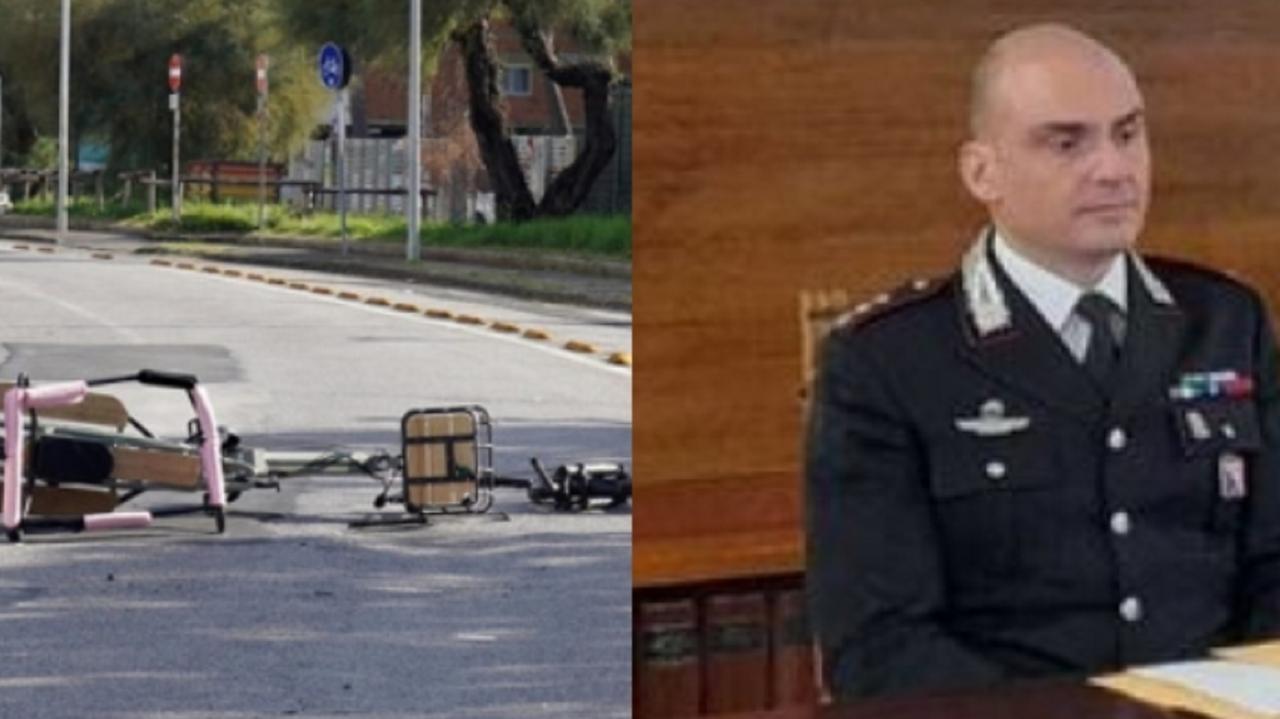 A sinistra un'immagine dell'incidente, a destra il tenente colonnello Rocco Taurasi