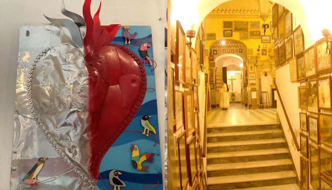 Il cuore per metà rosso di Pilato: nella galleria ex voto del santuario di Montenero l’installazione artistica che lega Livorno alla Madonna