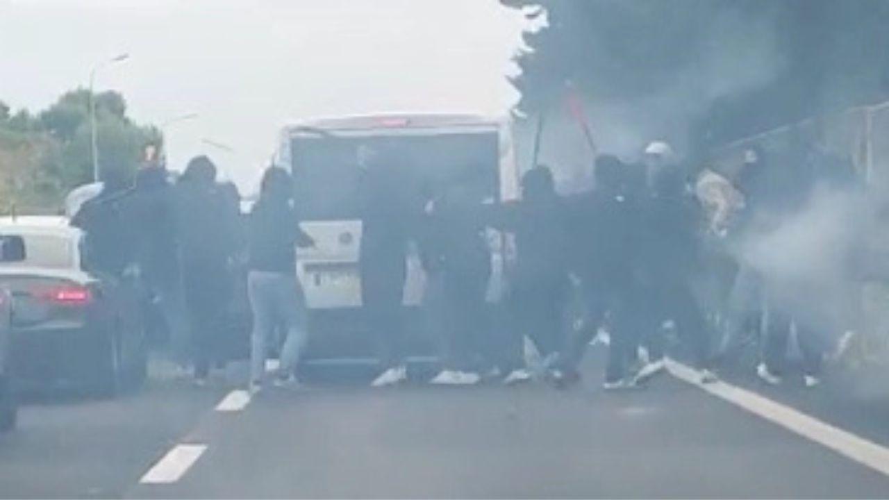 Un momento degli scontri
