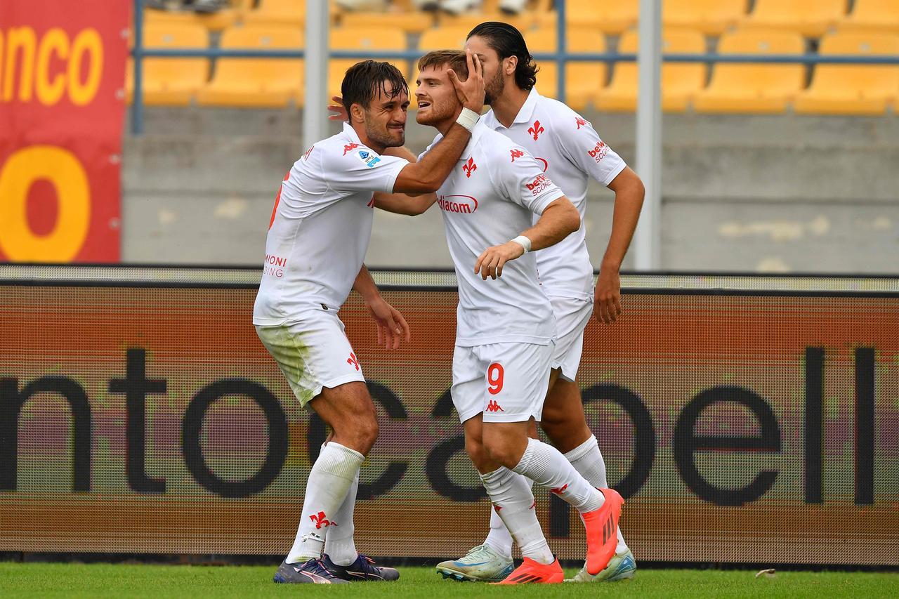 
	Un momento della partita Lecce-Fiorentina

