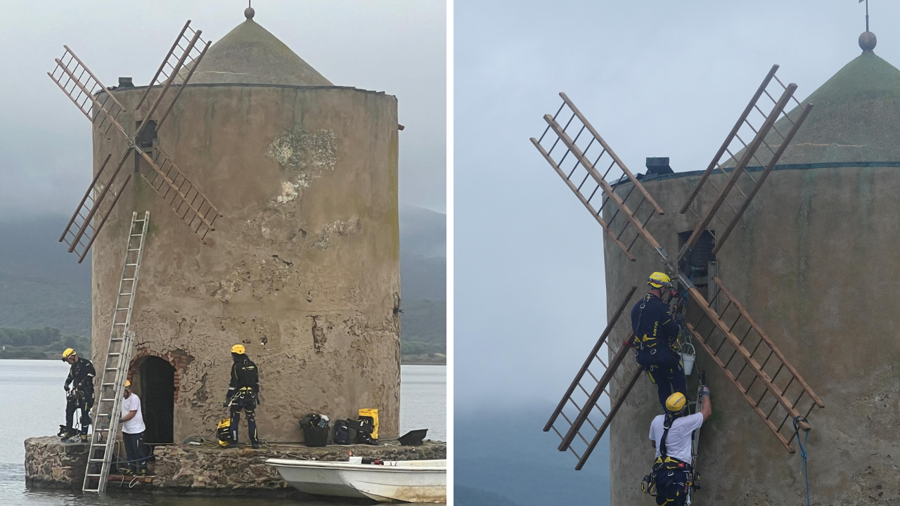 Gli operai in azione (foto Russo)