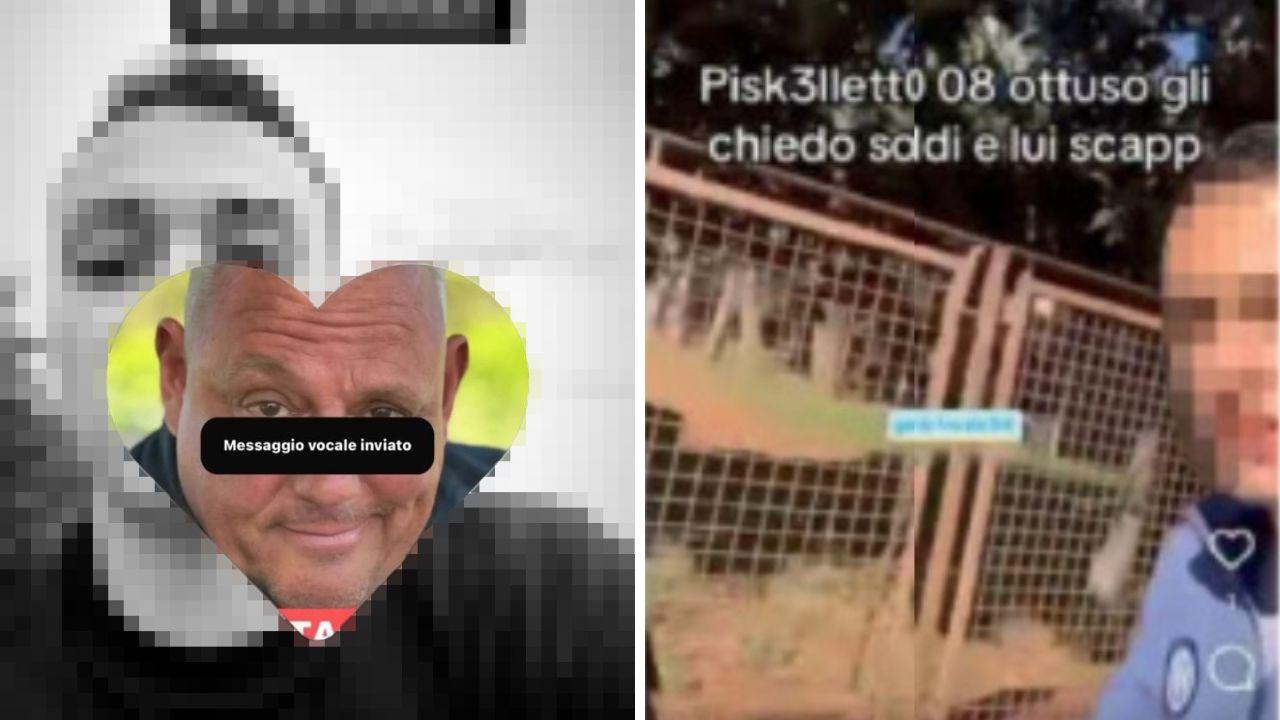 A sinistra il video social del bullo indirizzato a Vivarelli Colonna (nel cuore il “sorrisetto” con cui chiudeva le scuole) A destra quello in cui minacciava e offendeva in diretta il minorenne disabile