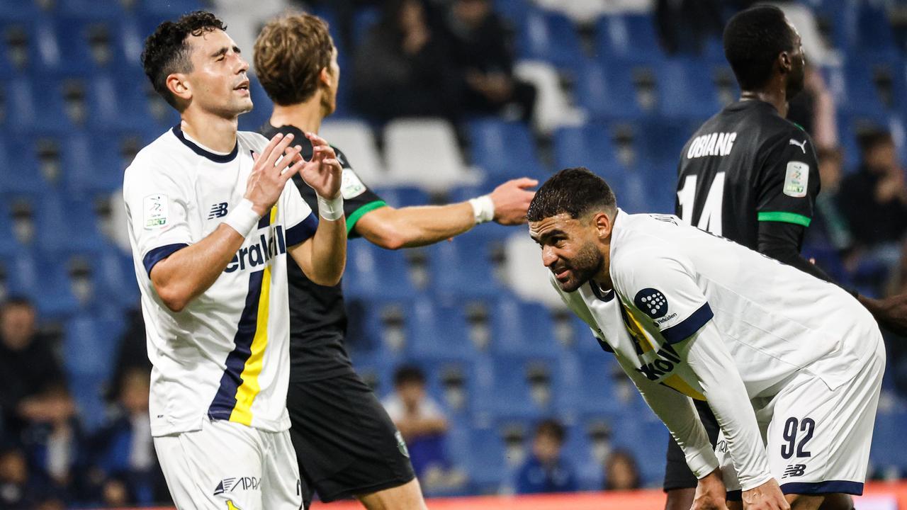 La delusione di Caso dopo il gol fallito all'83'