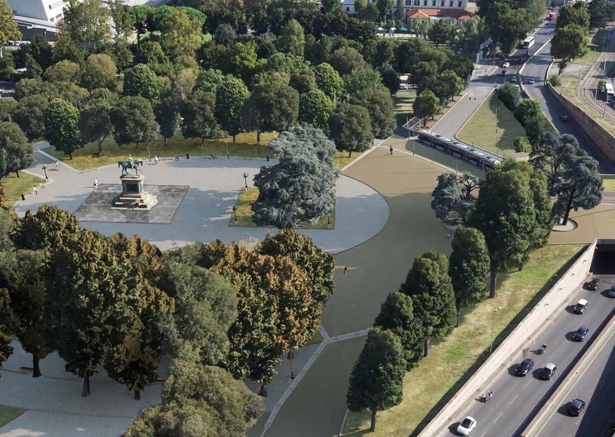 Un ovale, più alberi, siepi e via i parcheggi: ecco come sarà piazza Vittorio Veneto. Foto: prima e dopo