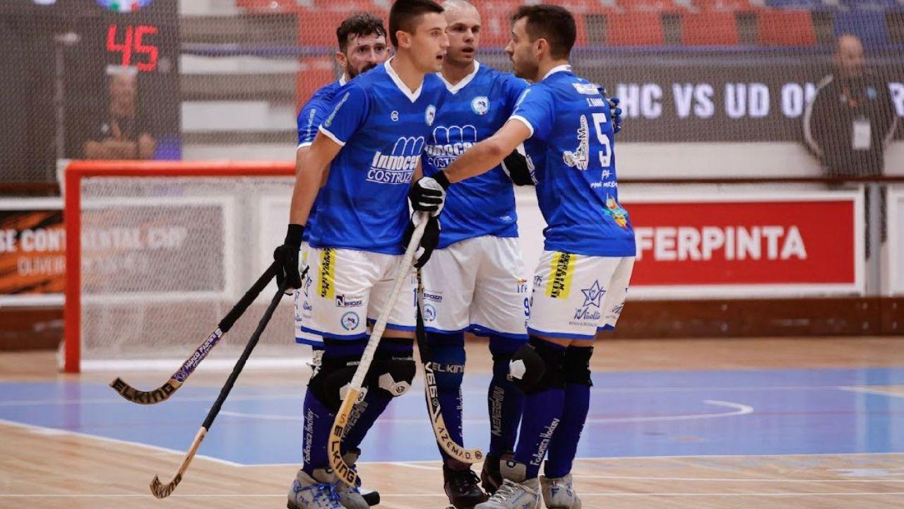 
	Esultanza azzurra dopo un gol nella sfida contro lo Sporting (foto World Skate Europe)

