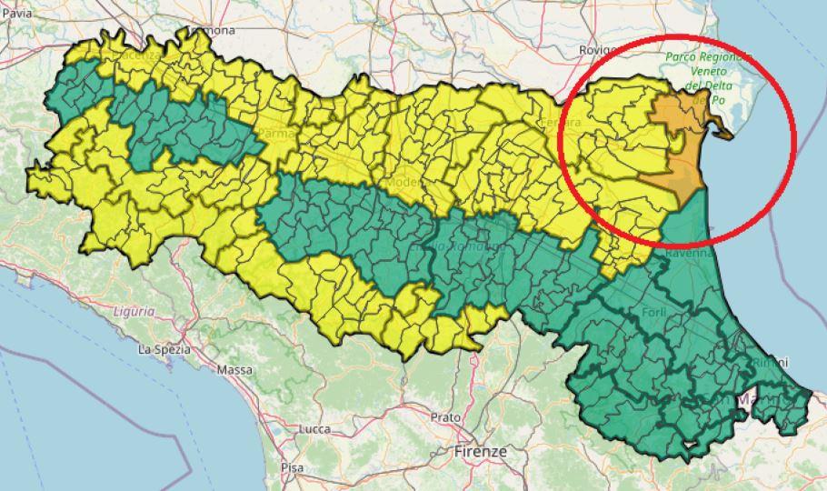 Maltempo, la situazione migliora ma nel Ferrarese resta allerta arancione