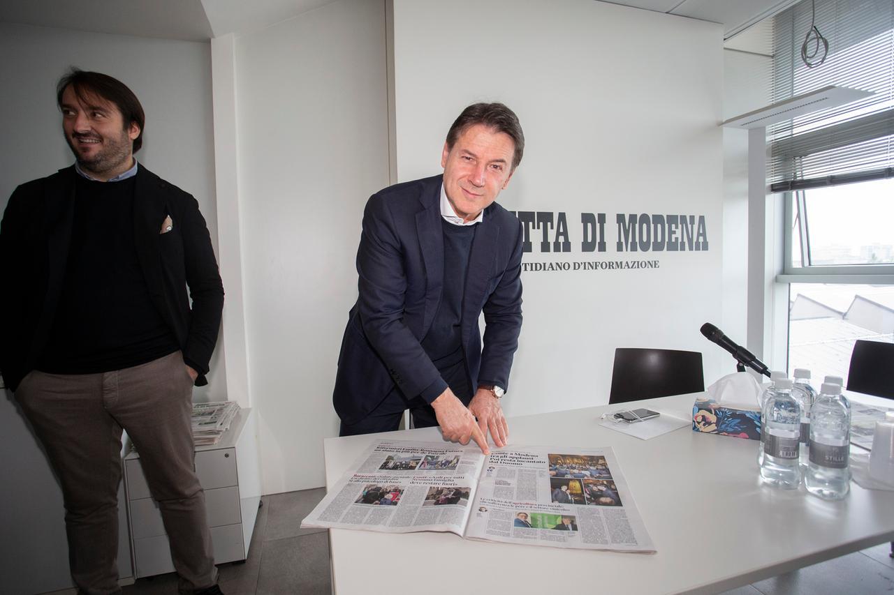 
	Giusepppe Conte in Gazzetta con il direttore Davide Berti


