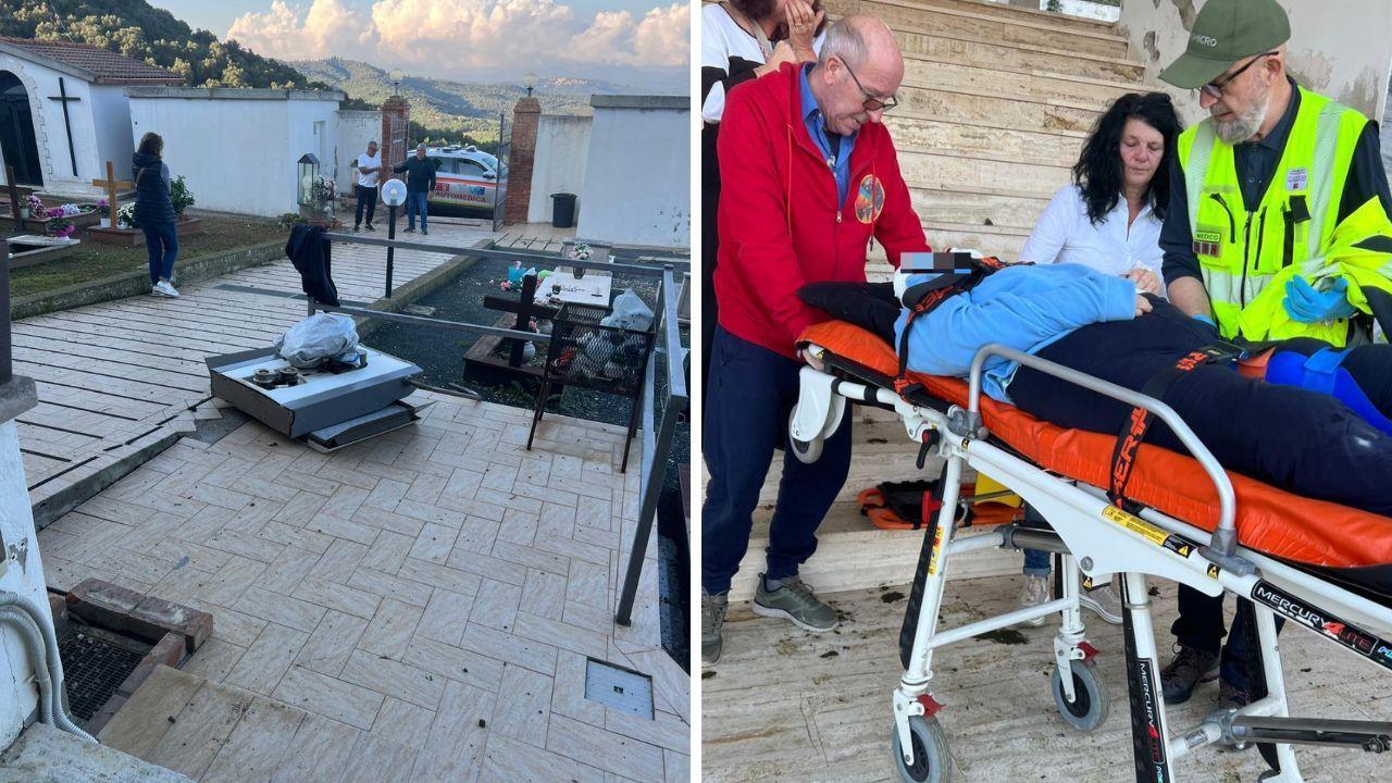 
	Il montascale precipitato all&rsquo;indietro e la donna ferita al cimitero

