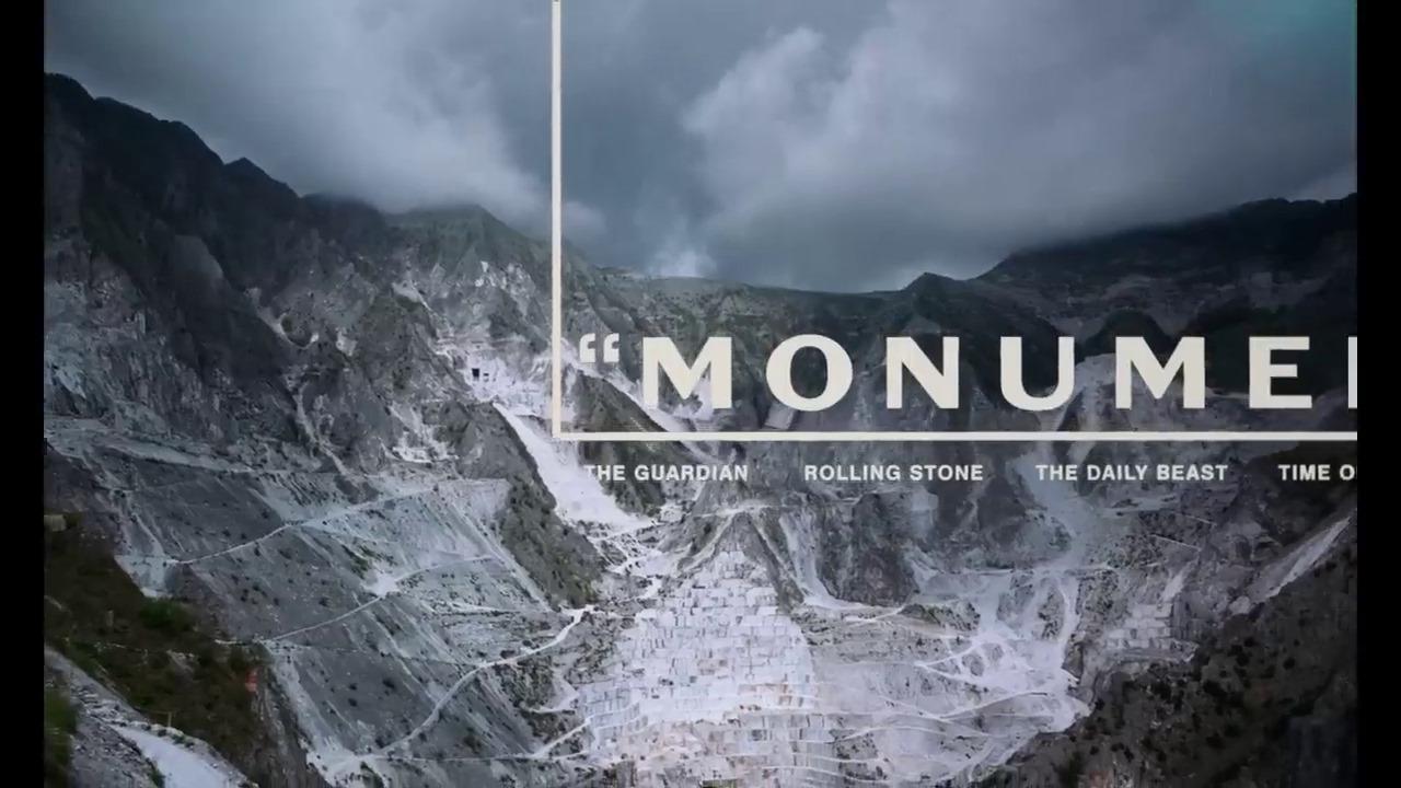 Un’immagine del trailer di The Brutalist in cui si vede una panoramica delle cave